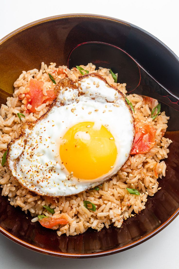 organic egg rice bowl