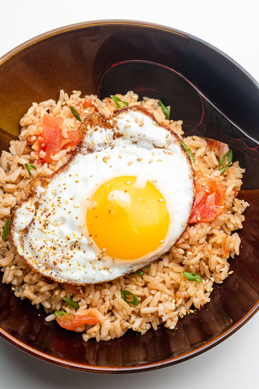organic egg rice bowl